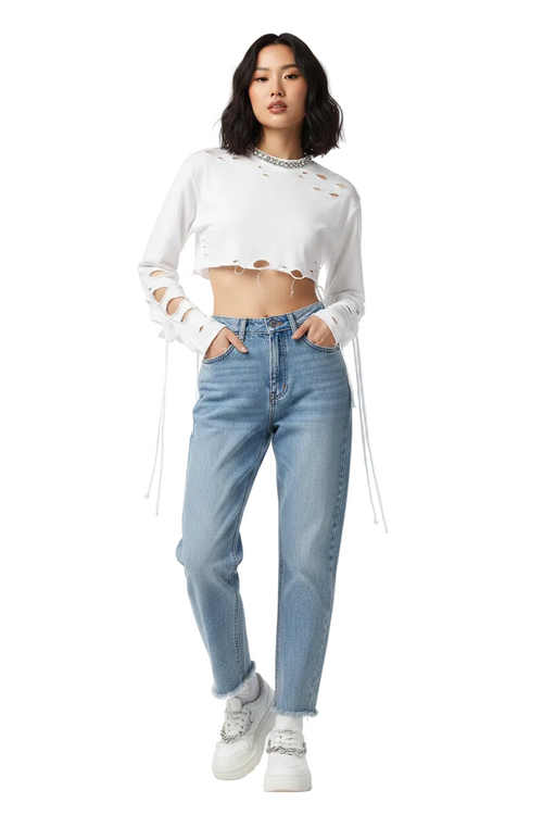 Embellish Crop Crystal Collar